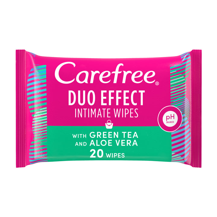 Daily Intimate Wipes Duo Effect with Green Tea & Aloe Vera Pack of 20 Wipes - MazenOnline