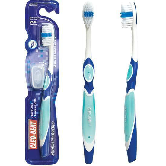 CLEO DENT Medium Double Protection Tooth Brush medium - MazenOnline