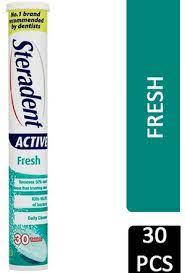 Steradent Tablets Active Fresh 30 - MazenOnline