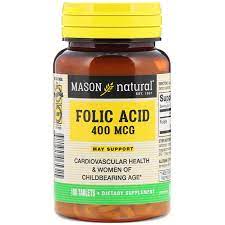 Folic Acid, 400 mcg, 100 Tablets - MazenOnline