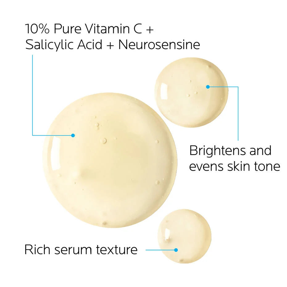 10% Pure Vitamin C Anti Aging Face Serum for Wrinkles + FREE Travel Size Hyalu B5 Pure Hyaluronic Acid Serum 10ml - MazenOnline