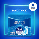 Always Maxi Thick 3 in 1 Extra Long 8 Pads - MazenOnline