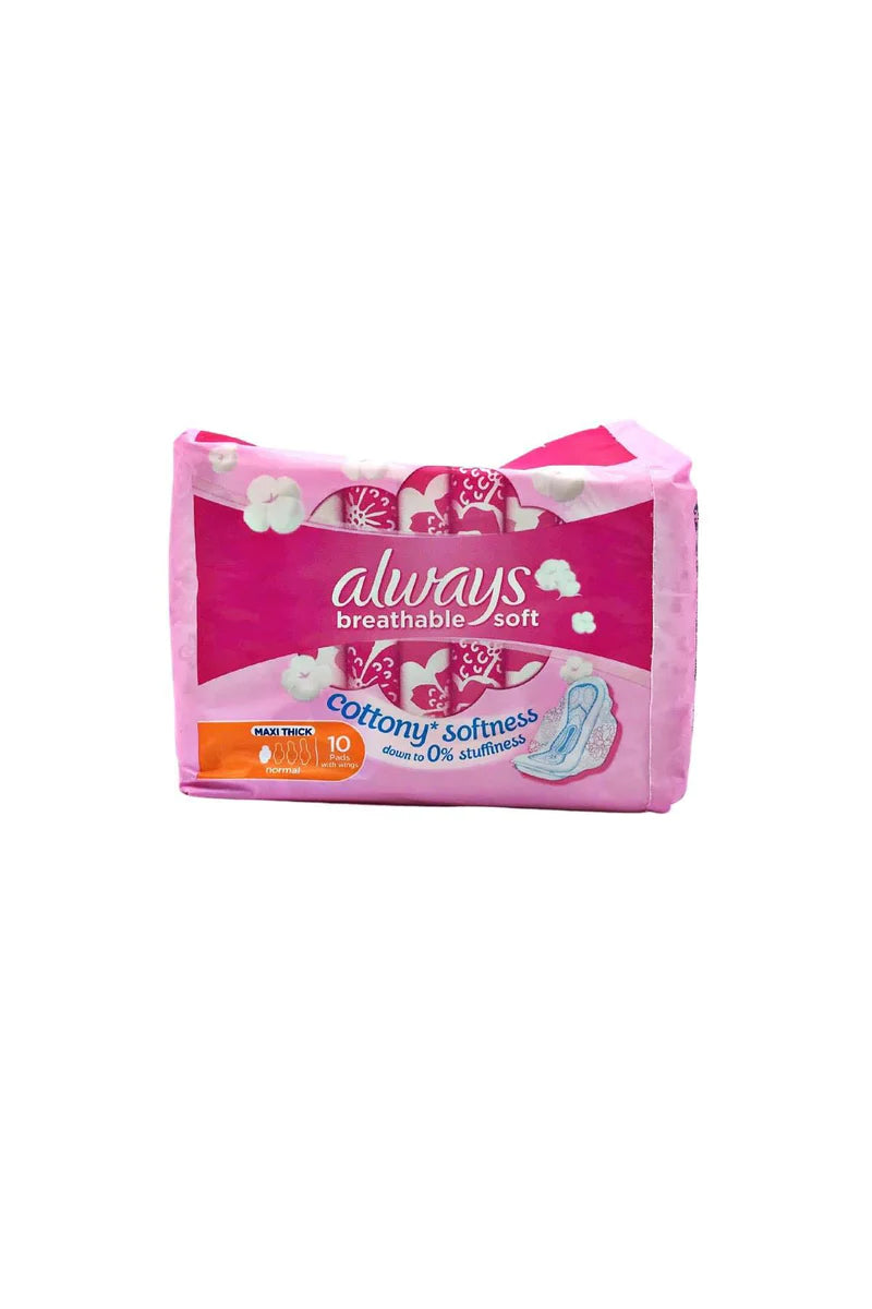 Breathable Soft Maxi Thick Normal 10 pads - MazenOnline