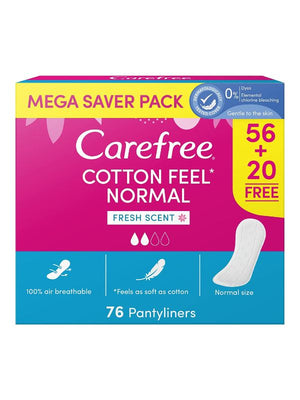 Carefree Daily Liners Cotton Fresh Megapack 76 Liners - MazenOnline