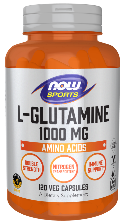 Now - L-Glutamine, Double Strength 1000 mg Veg Capsules | MazenOnline