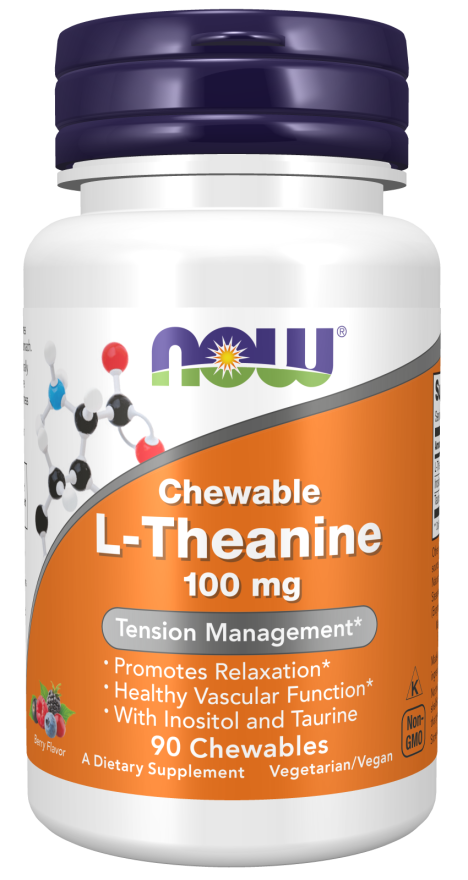 Now - L-Theanine 100 mg Chewables | MazenOnline