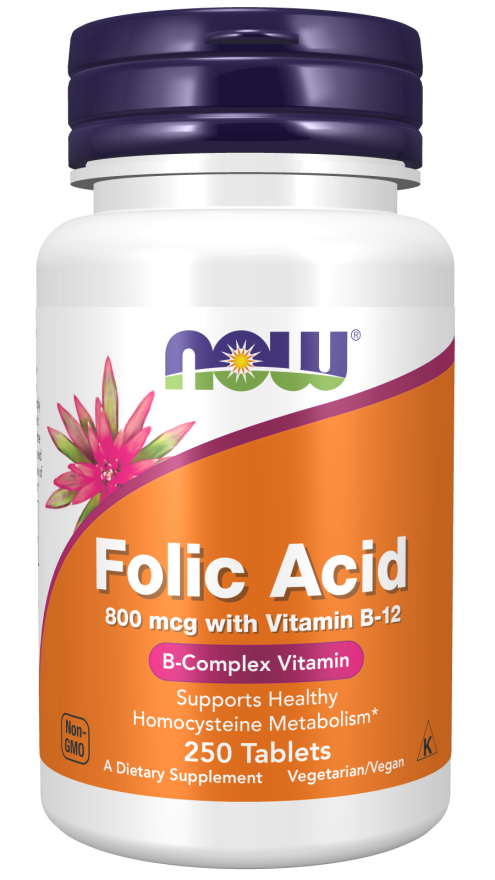 Now - Folic Acid 800 mcg with Vitamin B-12 Tablets | MazenOnline