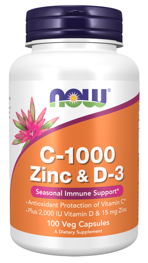 Now - C-1000 Zinc & D-3 Veg Capsules | MazenOnline