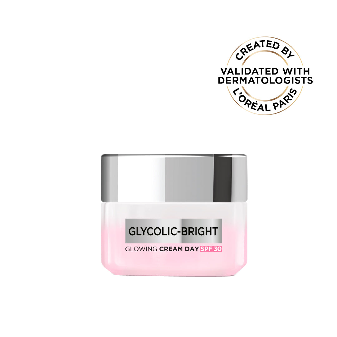 L'Oréal Paris - Glycolic-Bright Glowing Day Cream, for Dark Spots Reduction, Glow Boosting and Skin Tone Evenness, SPF 30 | MazenOnline Main image