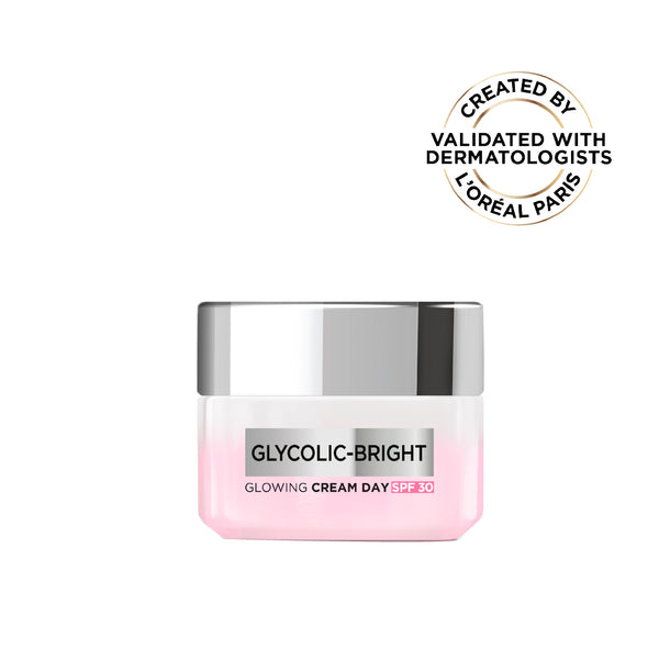 L'Oréal Paris - Glycolic-Bright Glowing Day Cream, for Dark Spots Reduction, Glow Boosting and Skin Tone Evenness, SPF 30 | MazenOnline