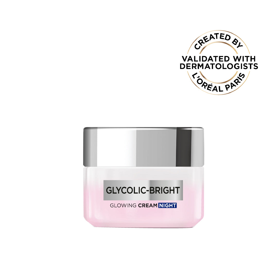L'Oréal Paris - Glycolic-Bright Glowing Night Cream, for Dark Spots Reduction, Glow Boosting, and Skin Tone Evenness | MazenOnline Main image