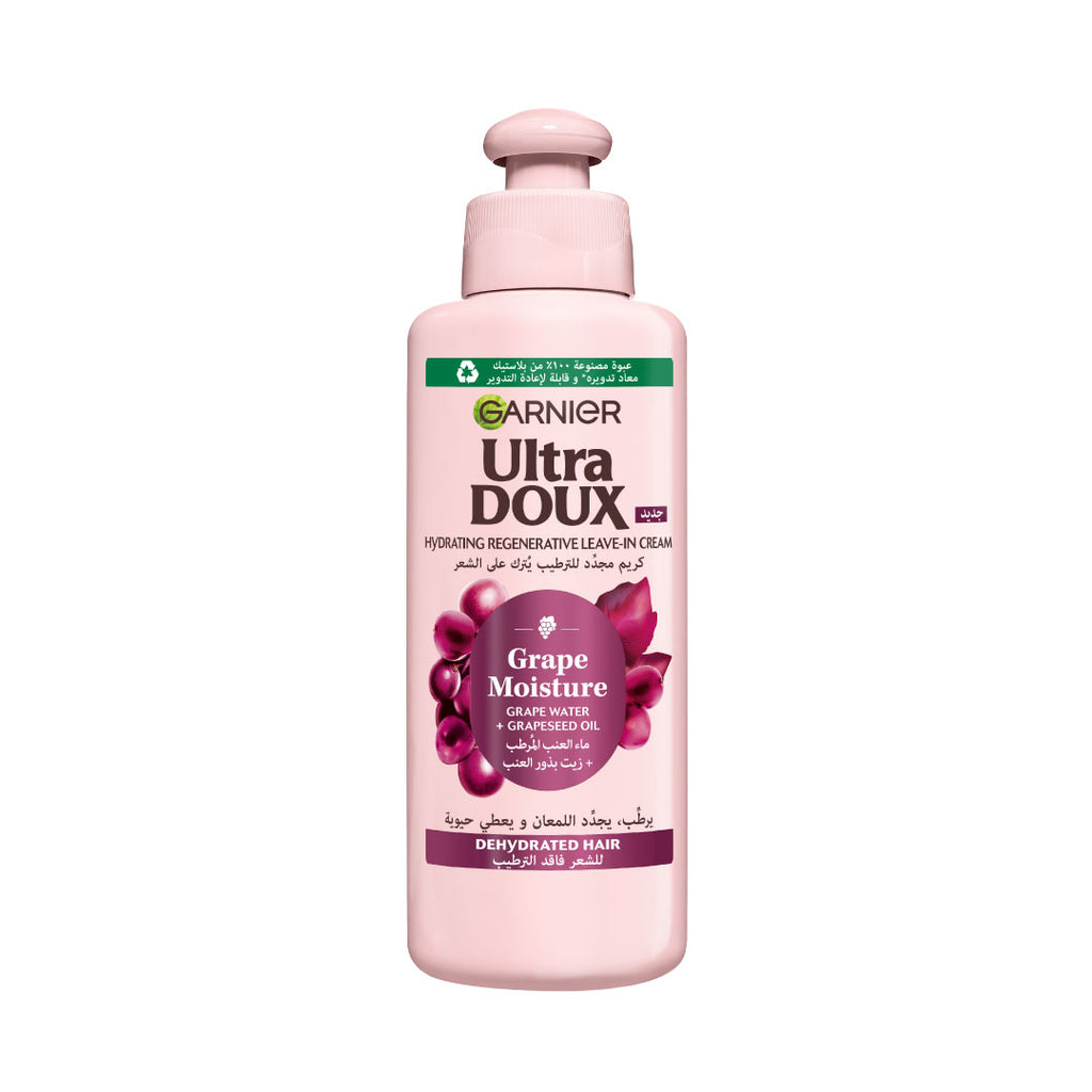 Garnier - Ultra Doux Grape Moisture 2 in 1 Styling Cream, Volumizing Hydration for Dehydrated Hair. Hydrating Grape Water + Antioxidant Grapeseed Oil - Paraben-Free, Vegan, Cruelty-Free | MazenOnline