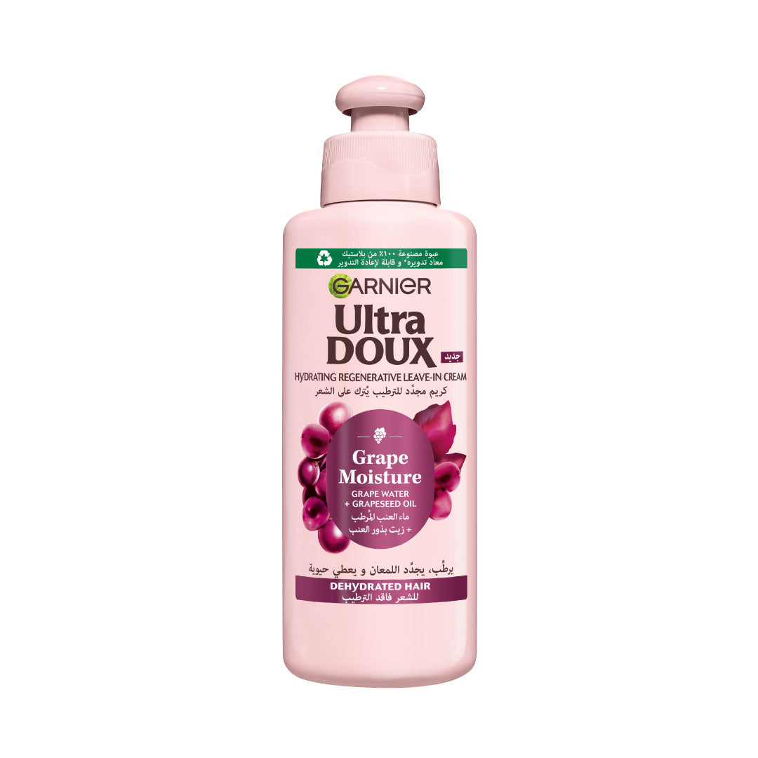 Ultra Doux Grape Moisture 2 in 1 Styling Cream, Volumizing Hydration for Dehydrated Hair. Hydrating Grape Water + Antioxidant Grapeseed Oil - Paraben-Free, Vegan, Cruelty-Free