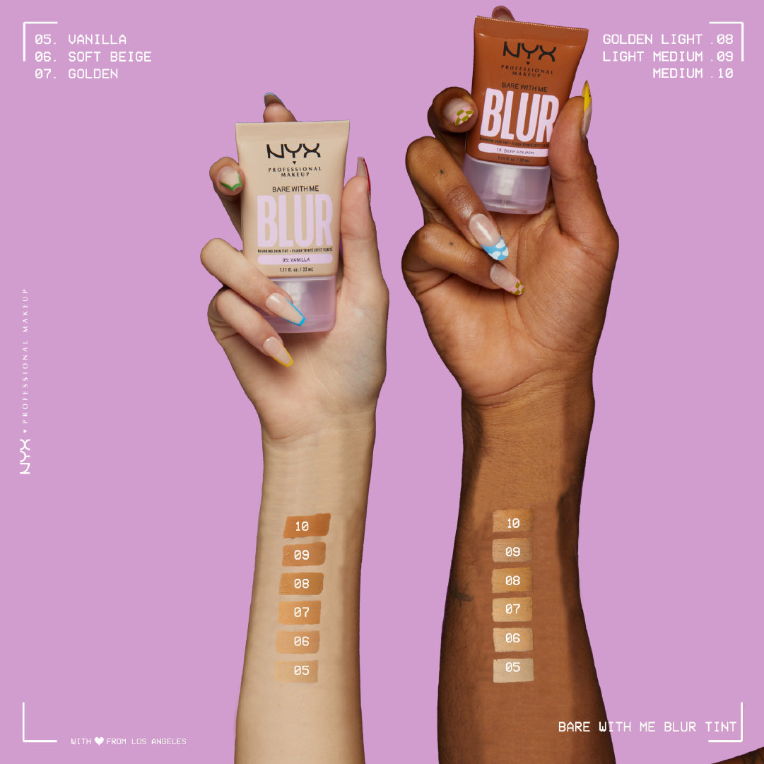 NYX Professional Makeup - Bare with Me Blur Tint Foundation, Medium Coverage, 12 Hours Hydrating | MazenOnline