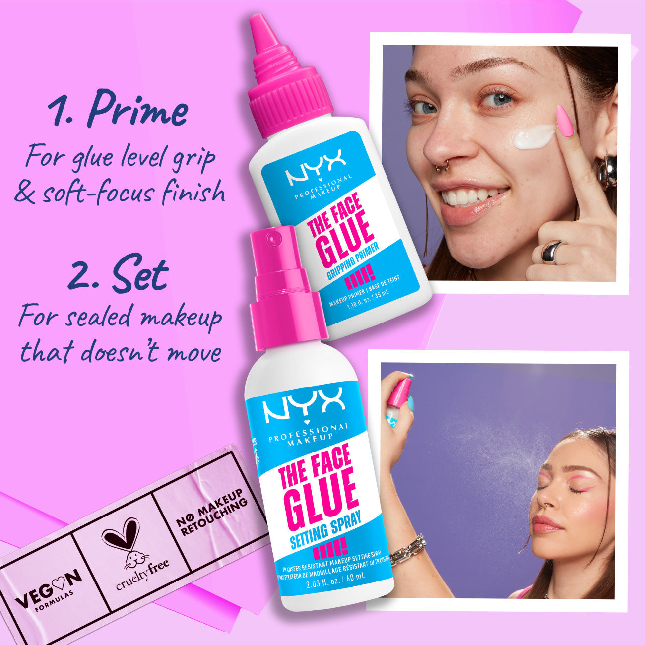 NYX Professional Makeup - The Face Glue Primer, Gripping Primer, Up To 24 Hour Hydration | MazenOnline