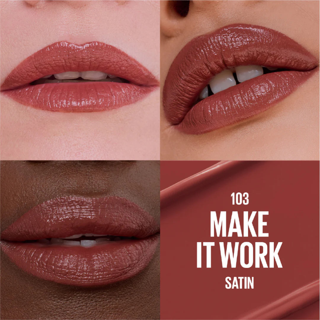 Maybelline New York - Serum Lipstick, Hydrating Lip Makeup with 8HRs of Lip Plumping Moisture with Hyaluronic Acid + Oil Blend | MazenOnline