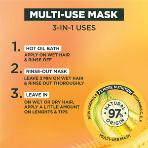 Garnier - Garnier Ultra Doux Banana Vegan Hair Food 3in1 Mask for dry hair, Boosted with Vitamins C, E & F | MazenOnline