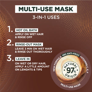 Garnier - Garnier Ultra Doux Coconut Hair Food 3in1 Mask for frizzy hair, Boosted with Vitamins C, E & F | MazenOnline