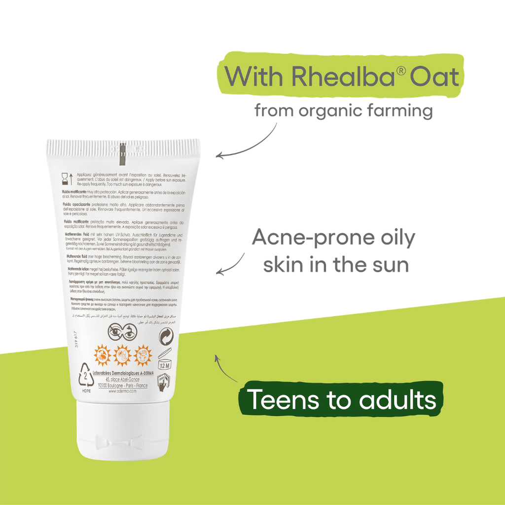 Aderma - A-Derma Buy 1 Get 1 Protect AC Mattifying Face Sunscreen Fluid SPF50+ for acne prone skin 40ml | MazenOnline