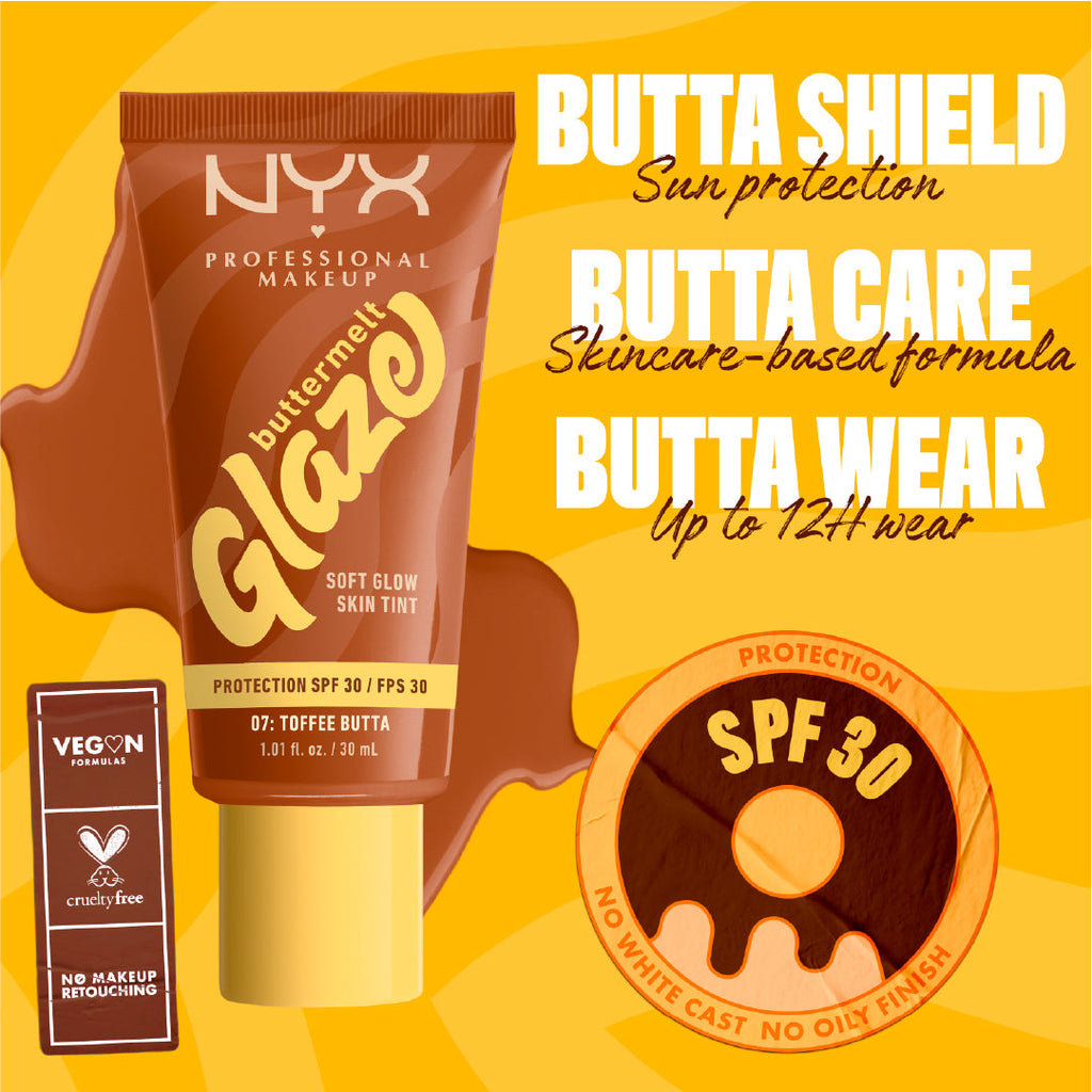 NYX Professional Makeup - Buttermelt Glaze Soft Glow Skin Tint  SPF30, Foundation, 12H Wear | MazenOnline