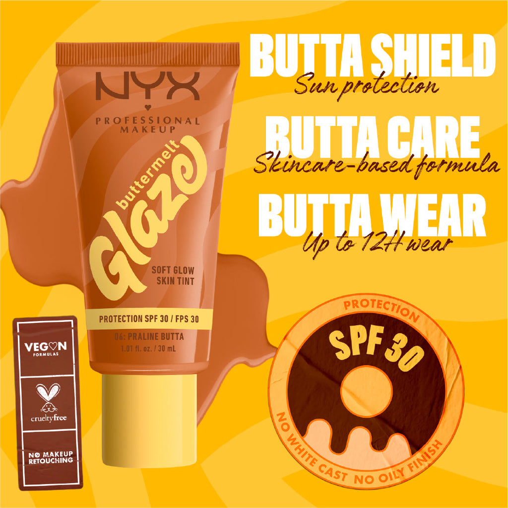 NYX Professional Makeup - Buttermelt Glaze Soft Glow Skin Tint  SPF30, Foundation, 12H Wear | MazenOnline
