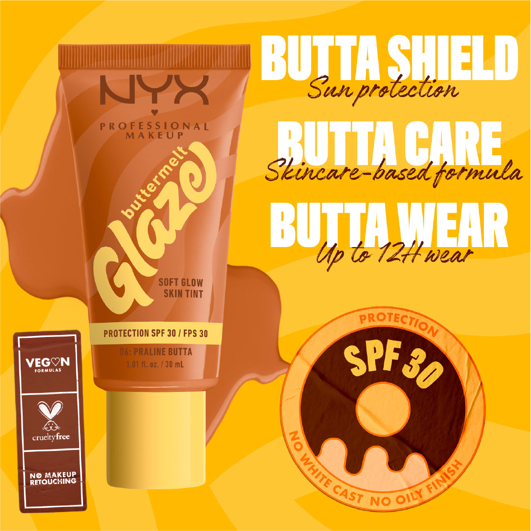 NYX Professional Makeup - Buttermelt Glaze Soft Glow Skin Tint  SPF30, Foundation, 12H Wear | MazenOnline