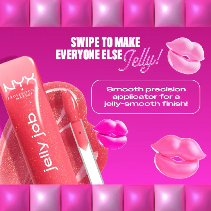 Jelly Job Lip Gloss, Lip Tint Gloss with Full-Bodied, Smoothing, and Hyper-Glossy Shine