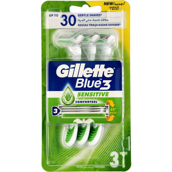 Sensitive Blue 3 Men's Disposable Razors