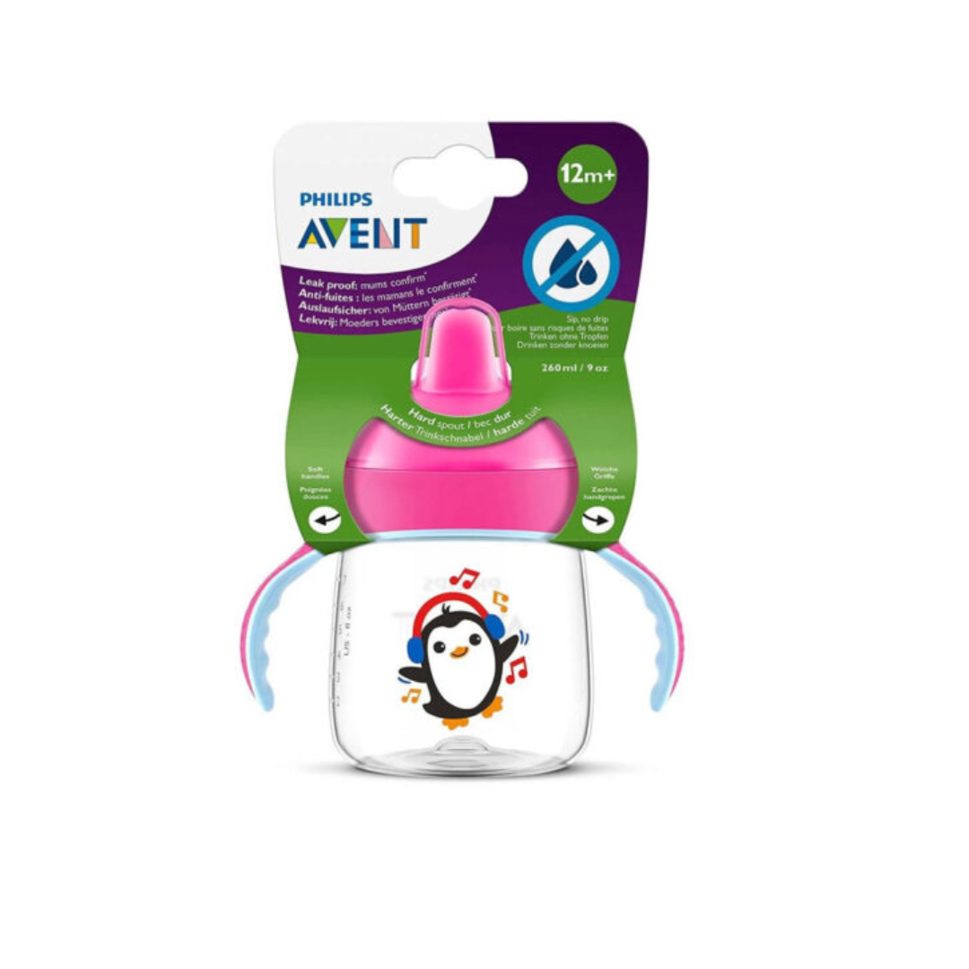 12m+ 260ml Water Sprout Leak Proof Cup Pink - MazenOnline