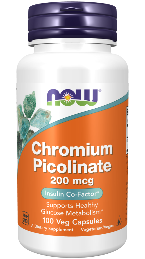 Now - Chromium Picolinate 200 mcg Veg Capsules | MazenOnline