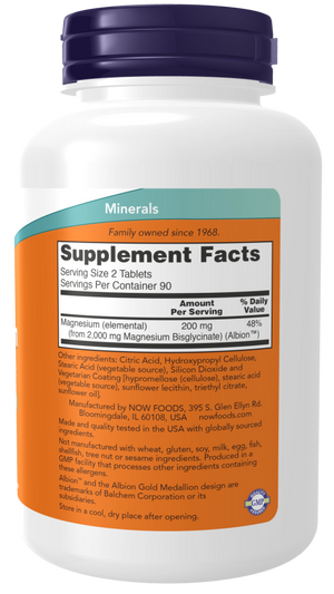 Now - Magnesium Glycinate 200mg Tablets | MazenOnline