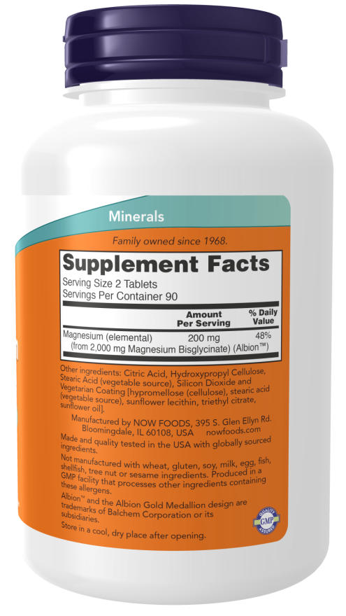 Now - Magnesium Glycinate 200mg Tablets | MazenOnline