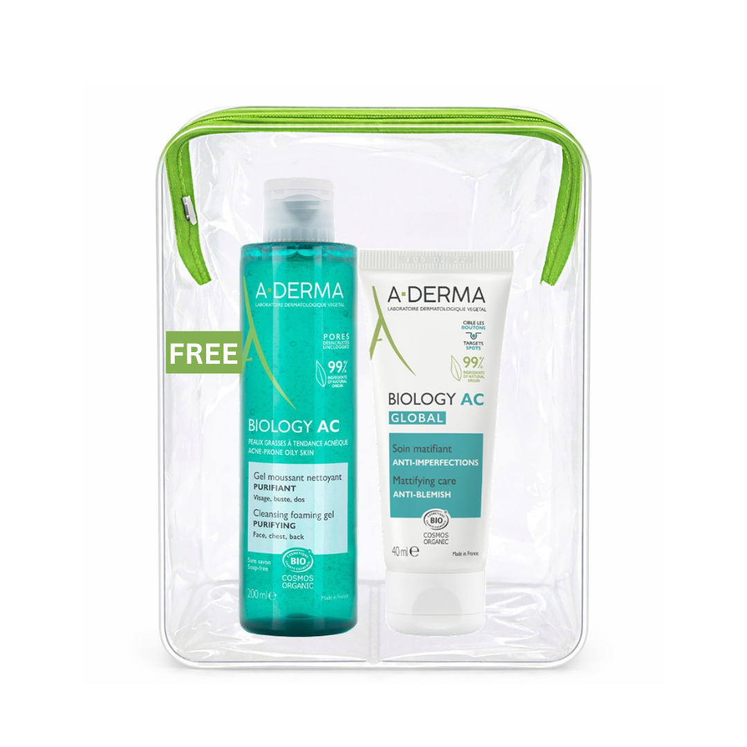 Aderma - Buy one A-Derma Biology AC Mattifying anti-blemish global treatment and get a FREE 200ml Biology AC Purifying foaming gel | MazenOnline Main image