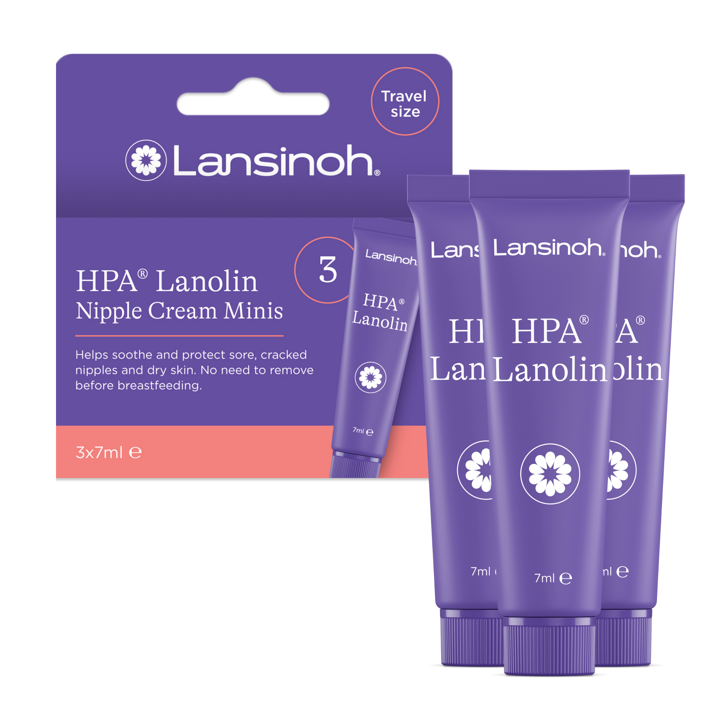 Lansinoh - HPA Lanolin Nipple­ Cream 3 x 7ml | MazenOnline Main image