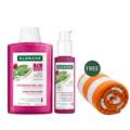 Klorane Prickly Pear Thirst-Quenching Shampoo + Klorane Thirst-quenching serum with prickly pear & hyaluronic acid + Towel
