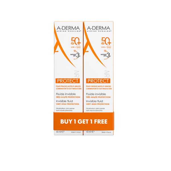 Buy 1 get 1 A-Derma Protect invisible fluid Spf 50+, 40ml