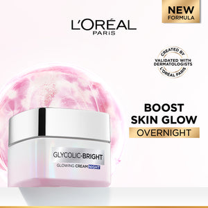 L'Oréal Paris - Glycolic-Bright Glowing Night Cream, for Dark Spots Reduction, Glow Boosting, and Skin Tone Evenness | MazenOnline