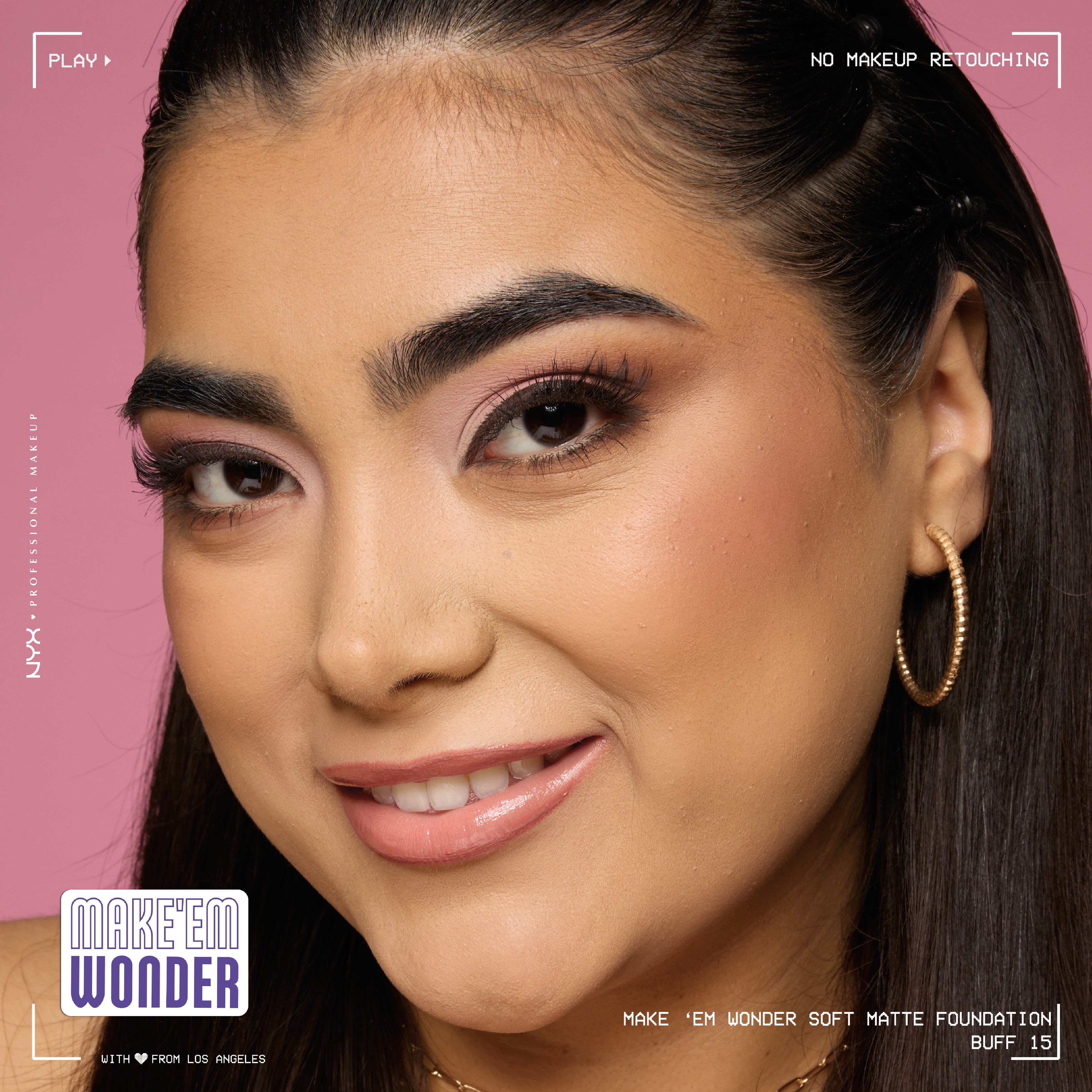 Make 'Em Wonder Liquid Foundation, 24HR Foundation Makeup With A Soft Matte Finish, Buildable Full Coverage