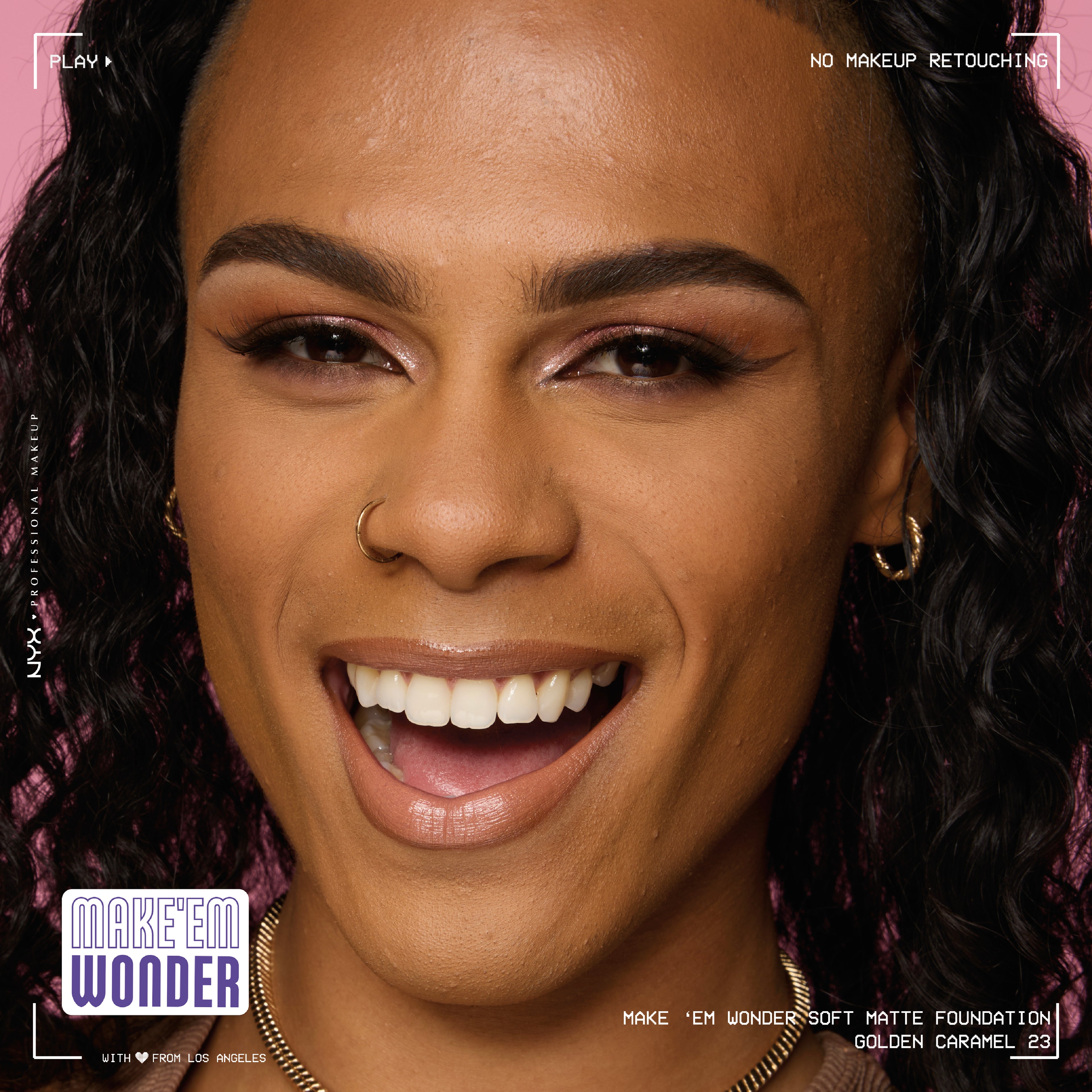Make 'Em Wonder Liquid Foundation, 24HR Foundation Makeup With A Soft Matte Finish, Buildable Full Coverage