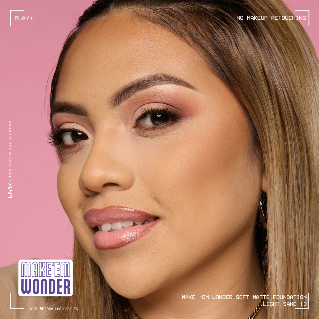 Make 'Em Wonder Liquid Foundation, 24HR Foundation Makeup With A Soft Matte Finish, Buildable Full Coverage