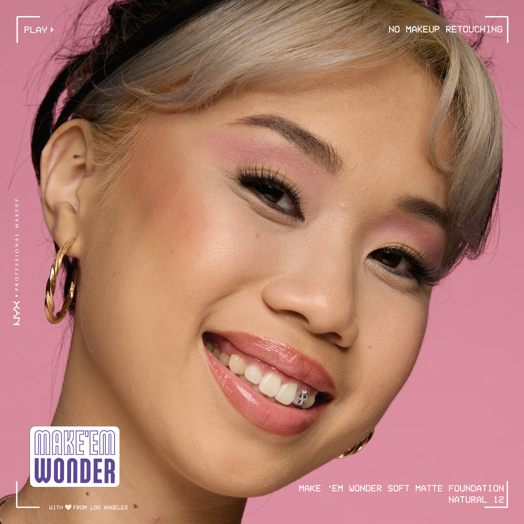 Make 'Em Wonder Liquid Foundation, 24HR Foundation Makeup With A Soft Matte Finish, Buildable Full Coverage