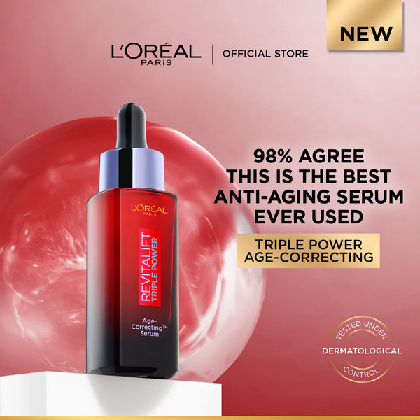 Revitalift Triple Power Age-Correcting™ Serum with Tri-peptides, Hyaluronic Acid, and Vitamin C to Hydrate, Tone, and Firm Skin