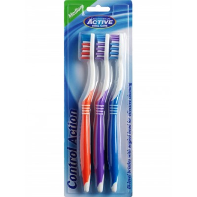 Control Action Toothbrushes Medium 3 Pcs - MazenOnline Main image