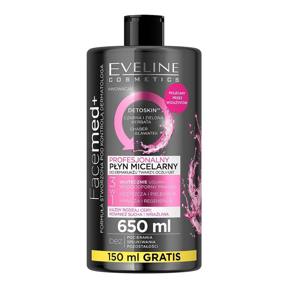 Cosmetics FaceMed+ Cleansing and Makeup-removing Micellar Water with Detoxifying Effect 650 Ml - MazenOnline