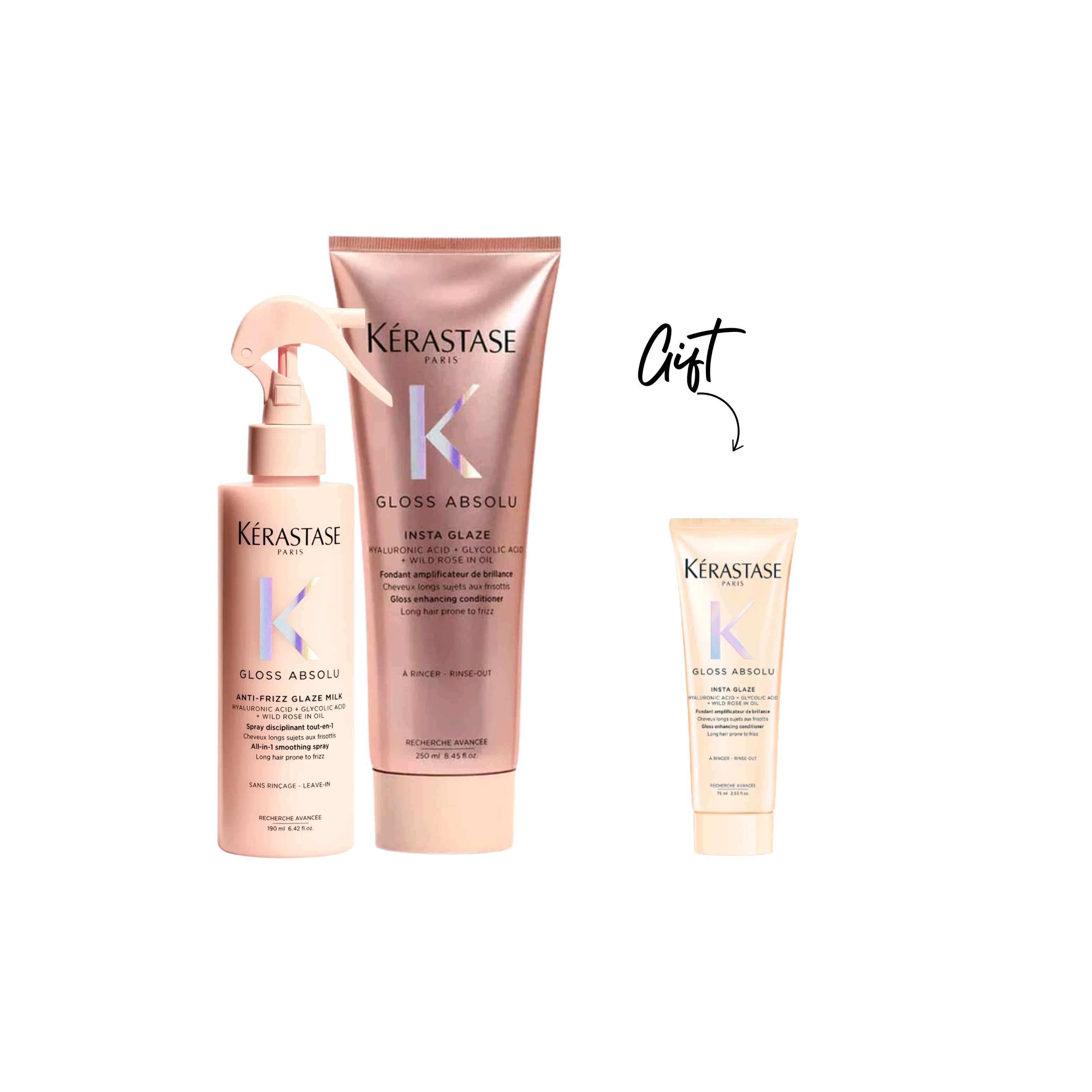 Gloss Absolu Anti-Frizz Glaze Milk + Insta Glaze Conditioner + gift