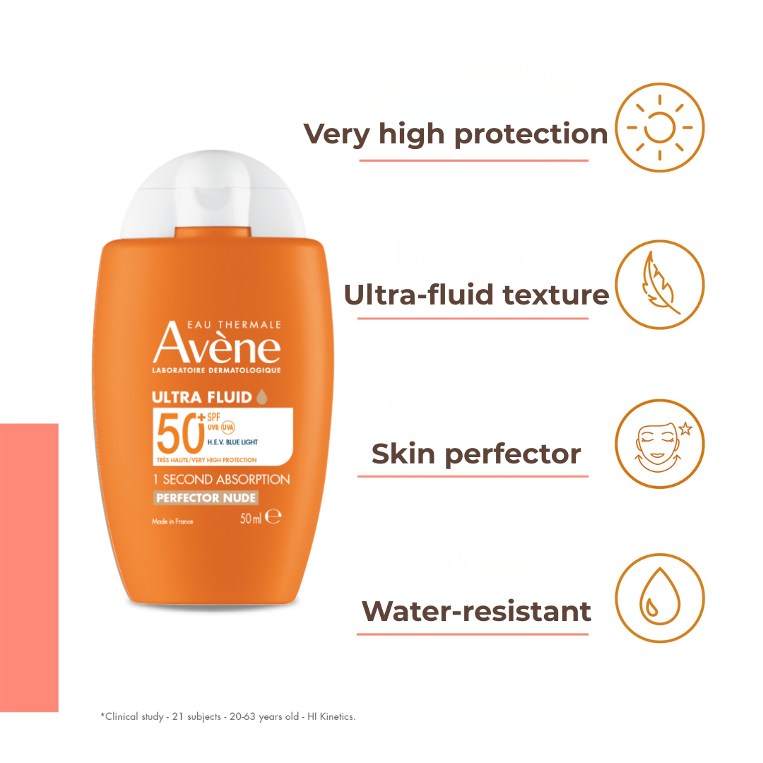 Avène - Avène Ultra Fluid Tinted Perfector SPF 50+ Sunscreen 50ml | Ultra Light Tinted Sunscreen for Sensitive Skin | MazenOnline