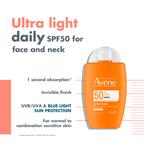Avène Ultra fluid invisible SPF50 50ml + Avène Sunscreen Spray SPF 50+ + Gifts