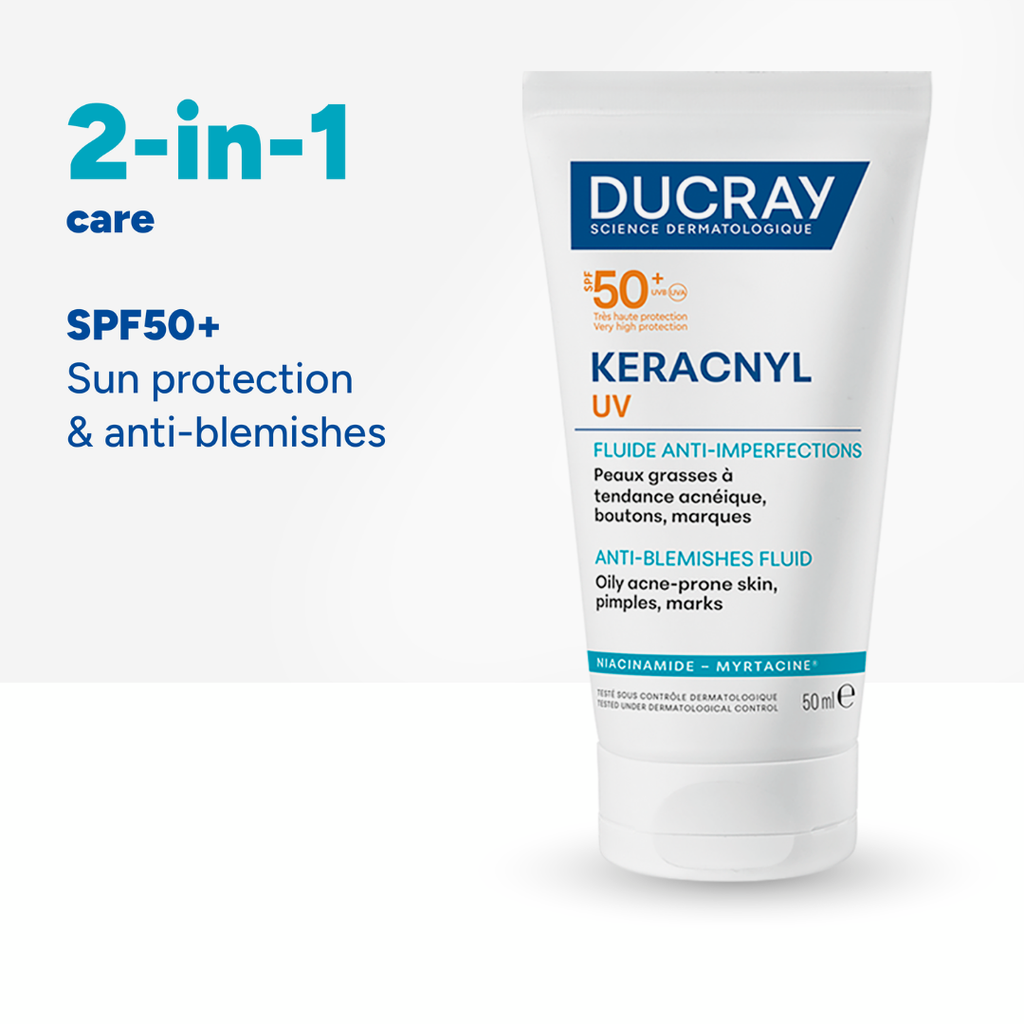Ducray Keracnyl UV Anti-Blemish Fluid Spf 50+ + Gifts