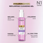 L'Oréal Paris - Hyaluron Expert Replumping Cleansing Gel, with Hyaluronic Acid, to Replump, Purify and Hydrate, for All Skin Types Including Sensitive | MazenOnline