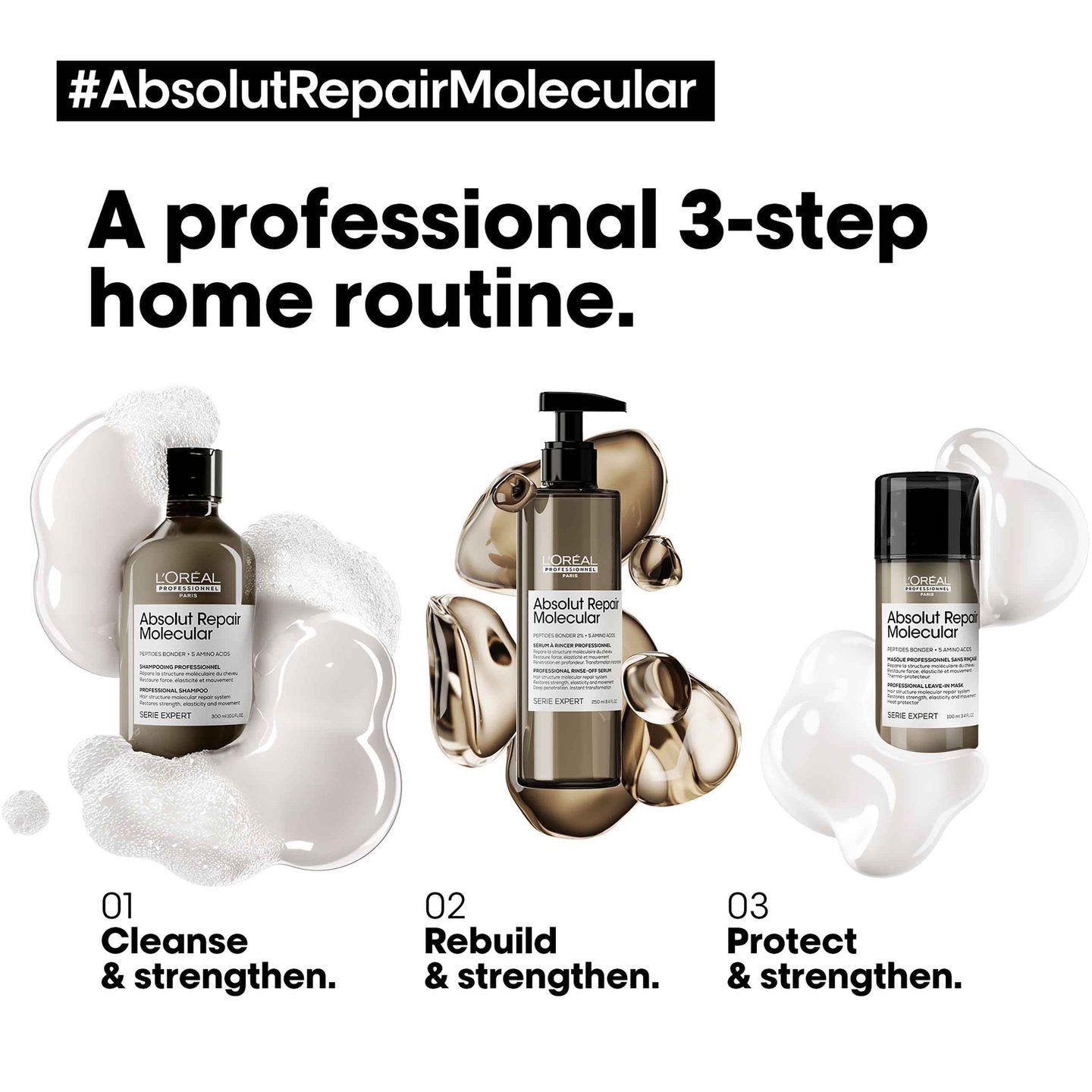 L'Oréal Professionnel - Absolut Repair Molecular - Sulfate-Free Molecular Repairing Shampoo For Damaged Hair | MazenOnline